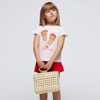 Girls White & Red Frilled Shorts Set, 1, hi-res