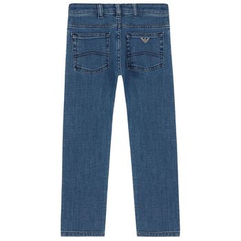 Boys Blue Logo Denim Jeans