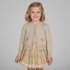 Girls Gold Bow Cardigan, 1, hi-res