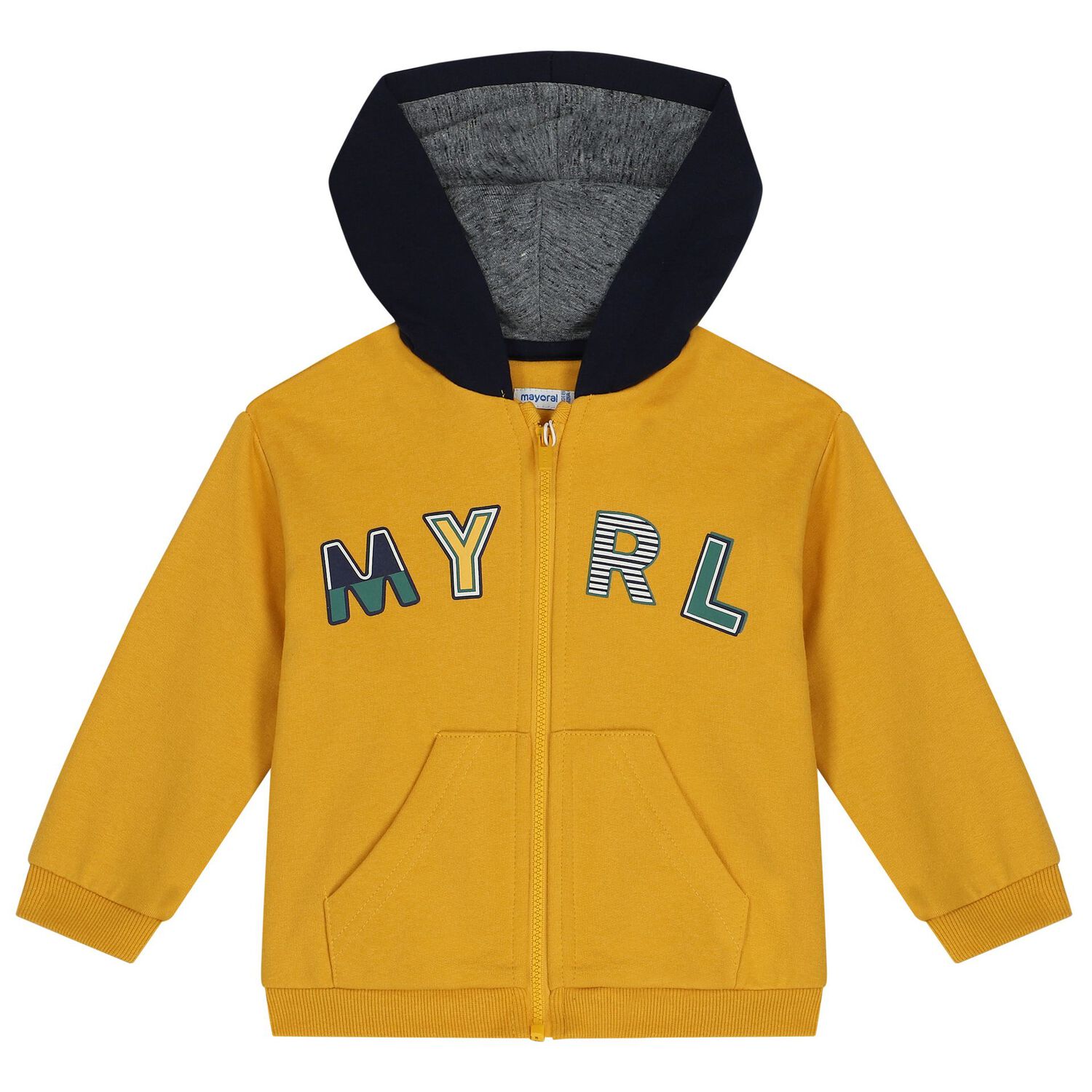 Younger Boys Navy Blue, Grey & Yellow 3 Piece Tracksuit Set, 1, hi-res image number null