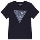 Boys Navy Blue Logo T-Shirt, 2, hi-res