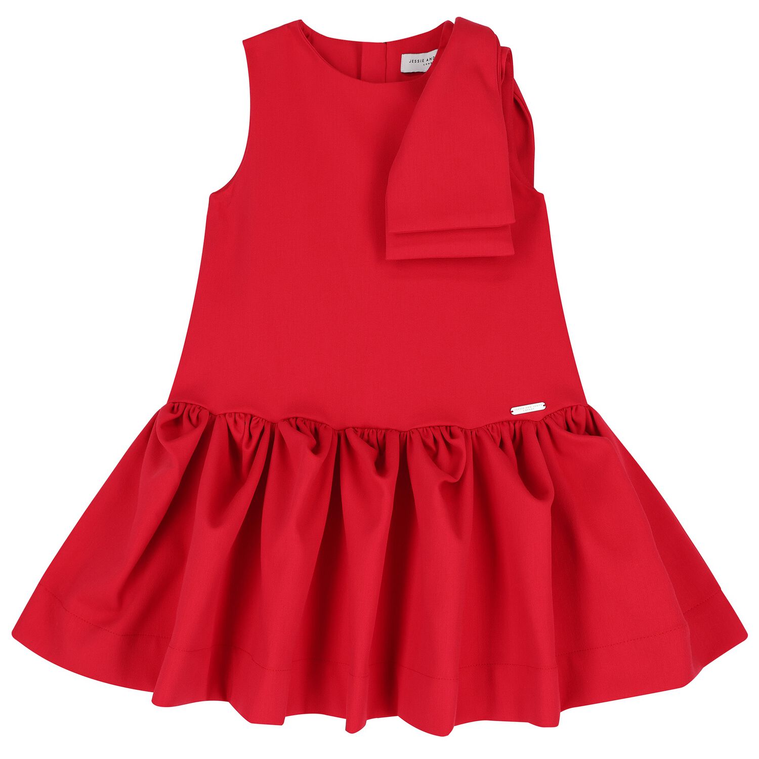 Girls Red Bow Dress, 1, hi-res image number null