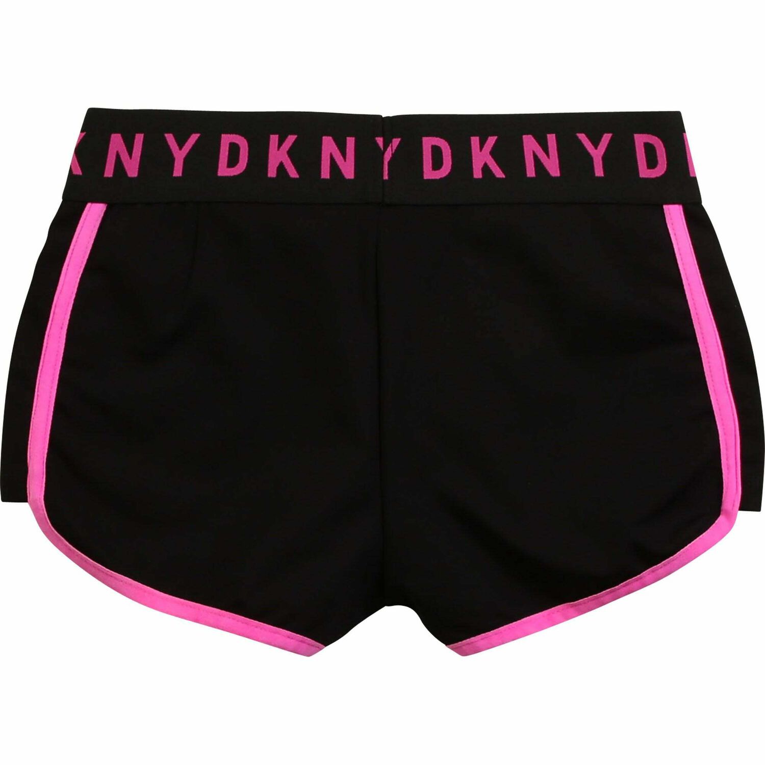 Girls Black & Pink Logo Shorts, 1, hi-res