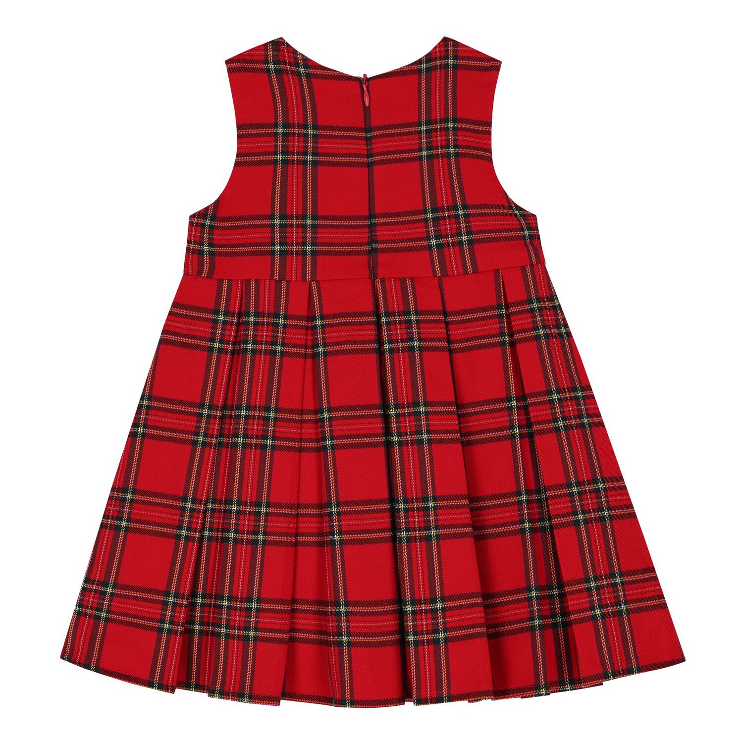 Baby Girls Red Tartan Dress, 1, hi-res