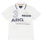 Boys White Logo Polo Shirt, 1, hi-res