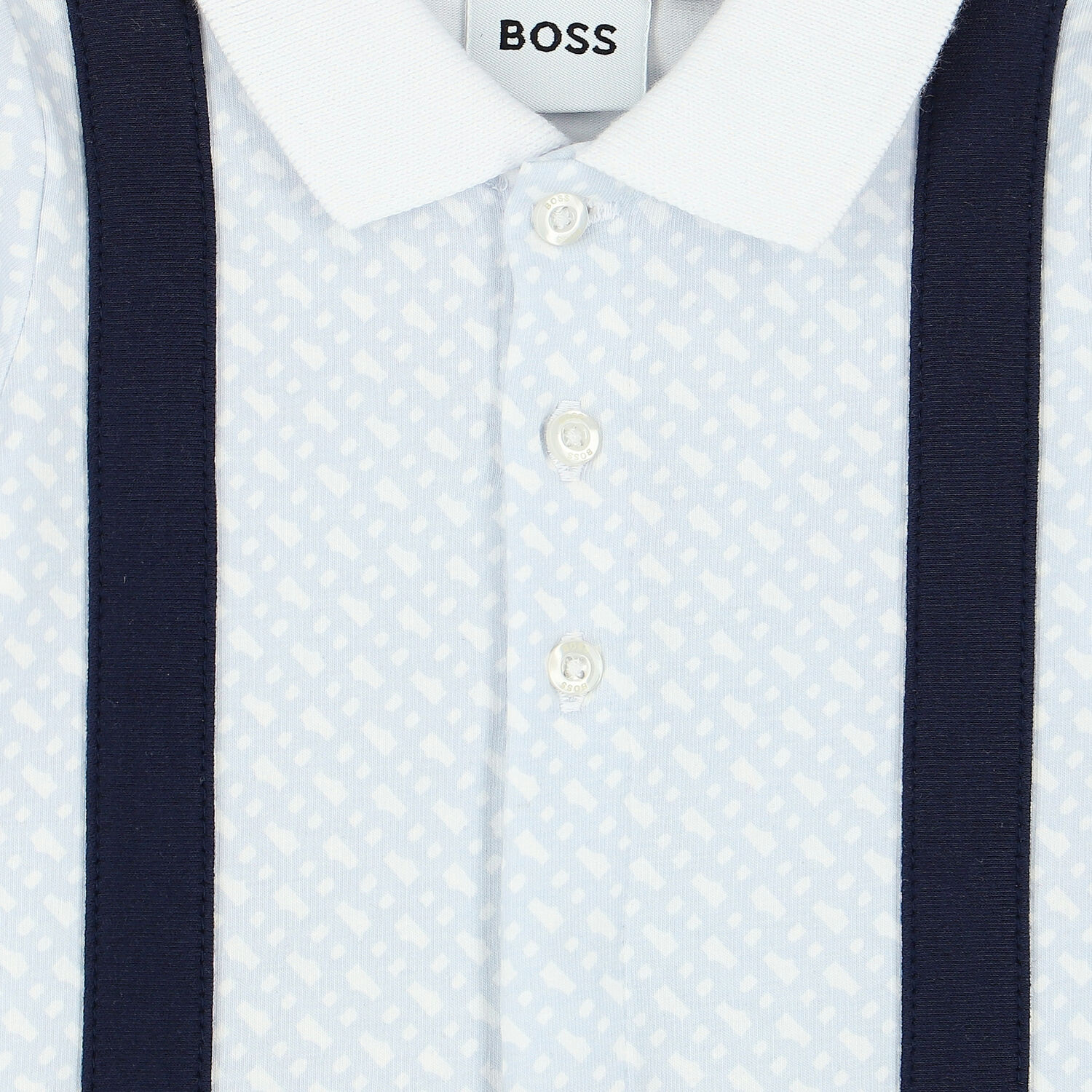 Baby Boys Navy Blue & Pale Blue Logo Babygrow, 1, hi-res