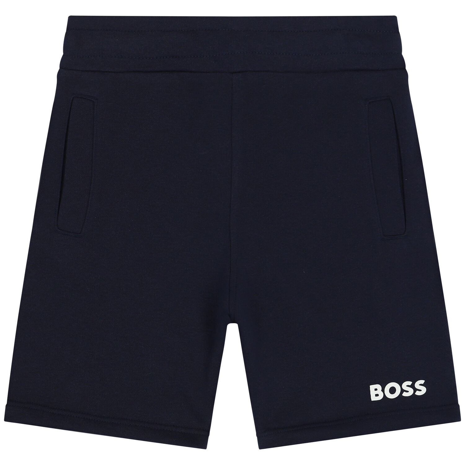 Boys Navy Blue Logo Shorts, 4, hi-res