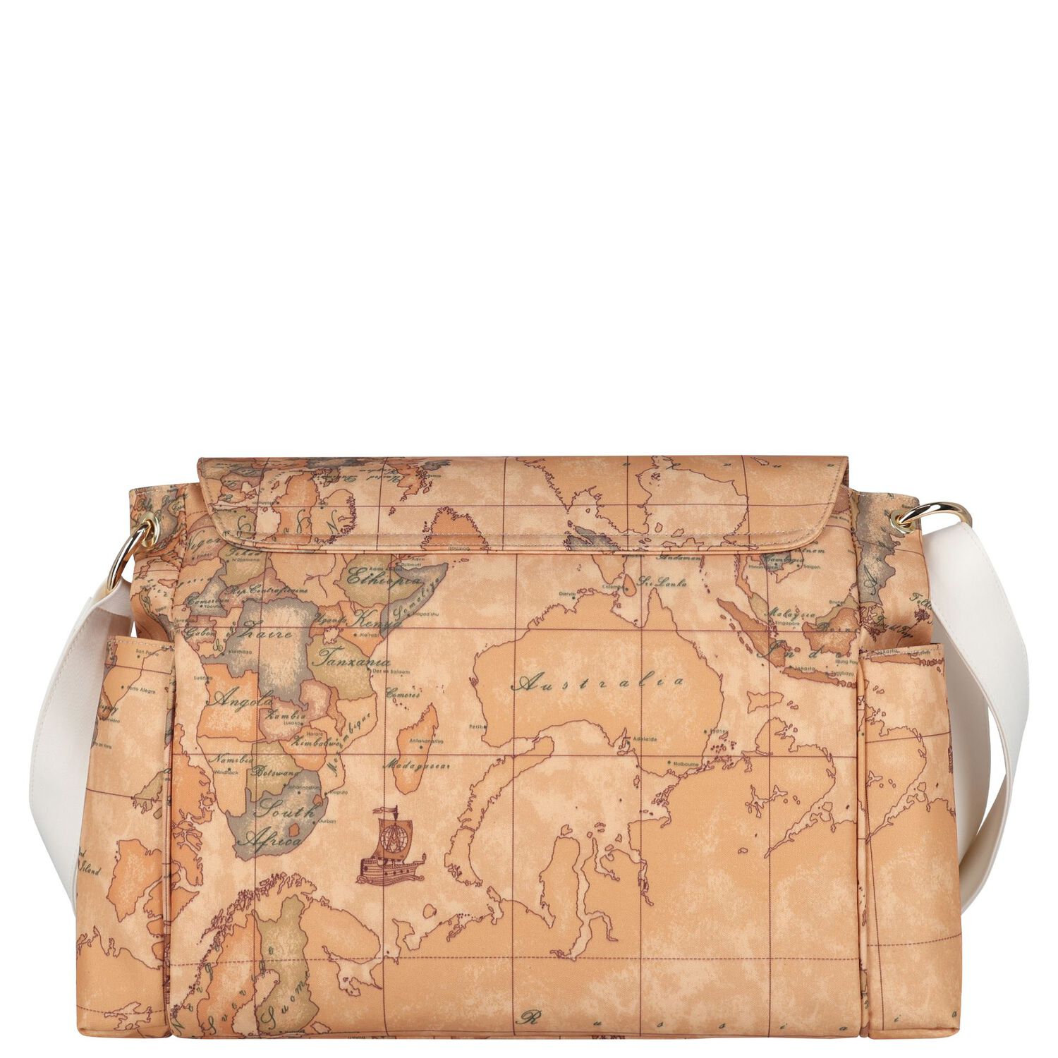 Beige & White Geo Map Baby Changing Bag, 1, hi-res