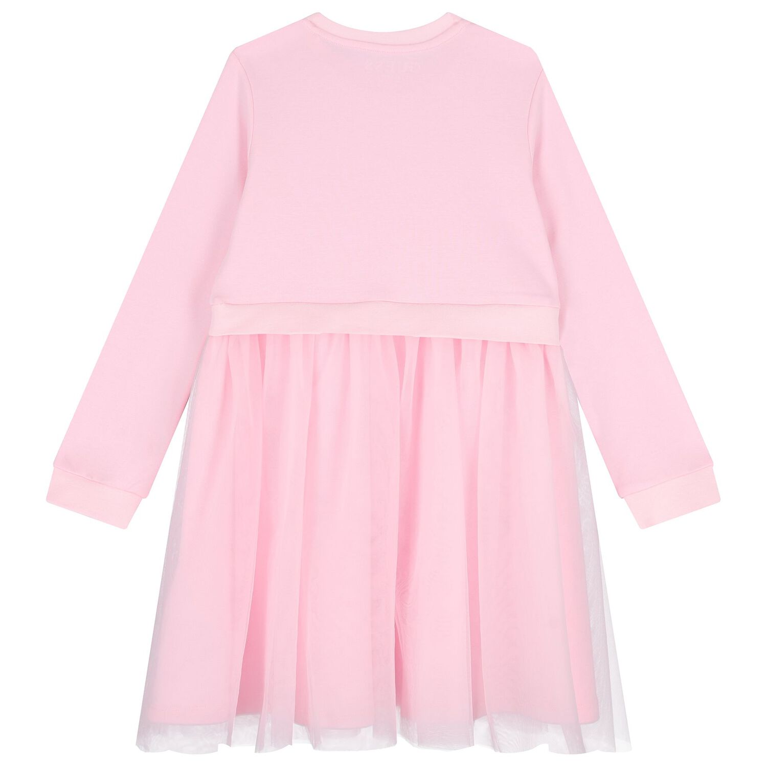 Girls Pink Logo Tulle Dress, 2, hi-res image number null