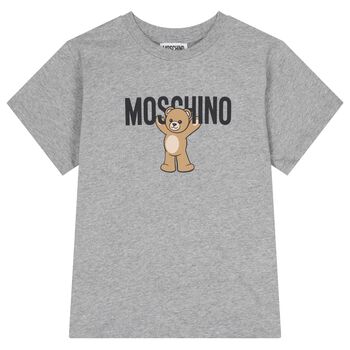 Grey Teddy Bear Logo T-Shirt