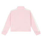 Girls Pink & White Logo Zip Up Top, 1, hi-res