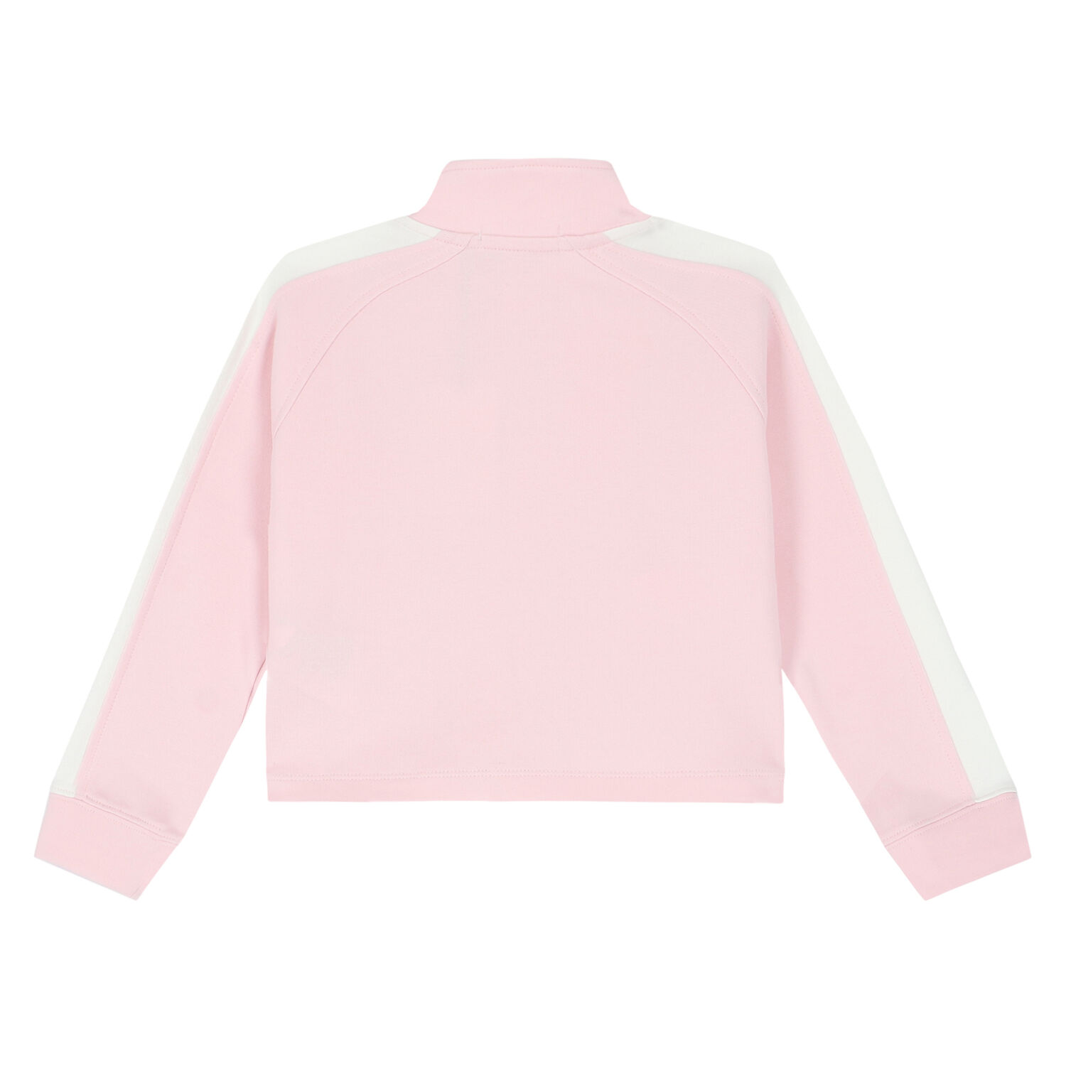 Girls Pink & White Logo Zip Up Top, 1, hi-res