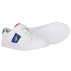 Boys White Logo Trainers, 1, hi-res