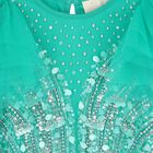 Girls Green Embellished Tulle Dress, 1, hi-res