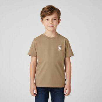 Boys White & Beige Logo T-Shirts ( 2-Pack )