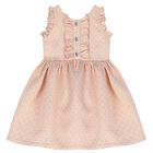 Girls Pink Jacquard Dress, 2, hi-res