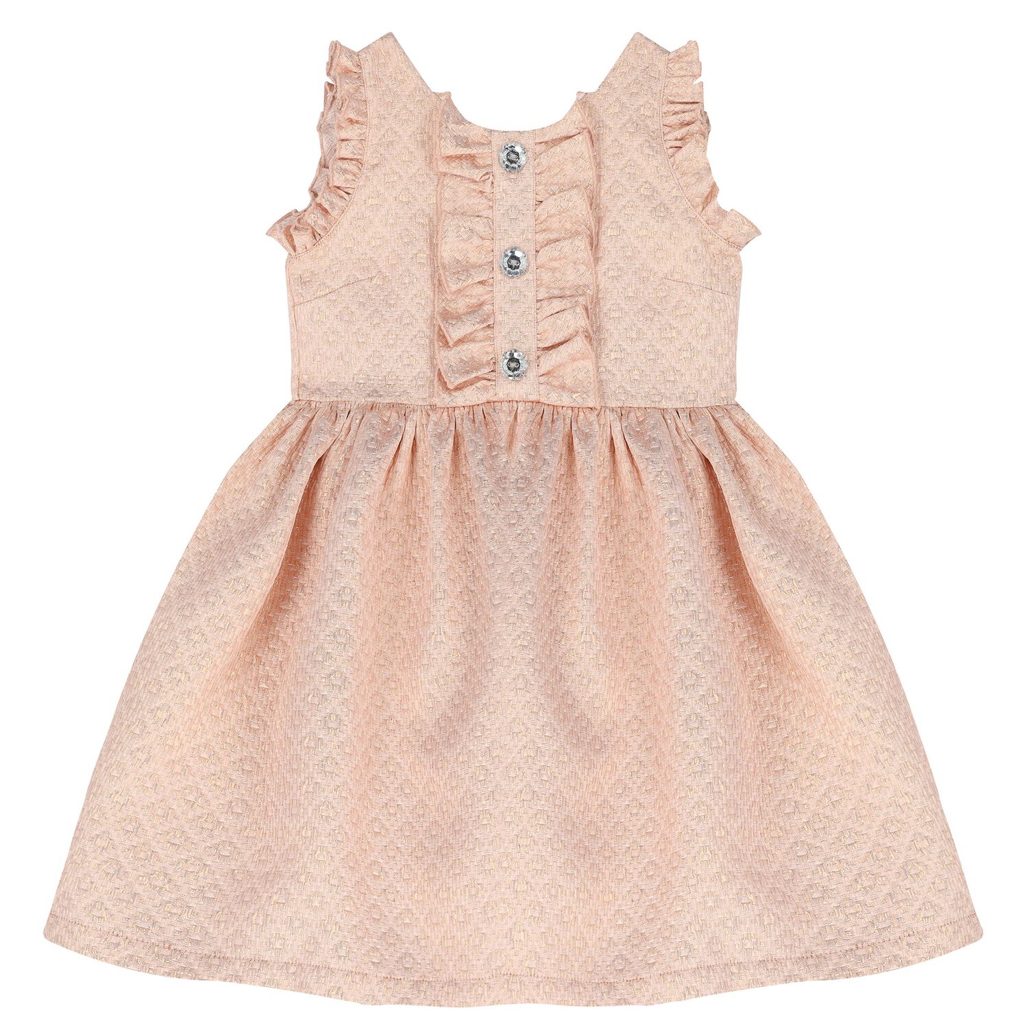 Girls Pink Jacquard Dress, 2, hi-res image number null