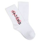 Girls White Logo Socks, 1, hi-res
