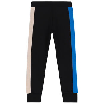Boys Black & Blue Logo Jogger
