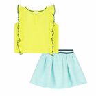Girls Yellow & Blue Skirt Set, 1, hi-res