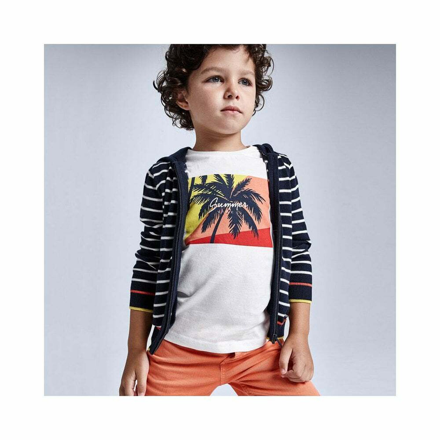 Boys White & Navy Shorts Set, 2, hi-res