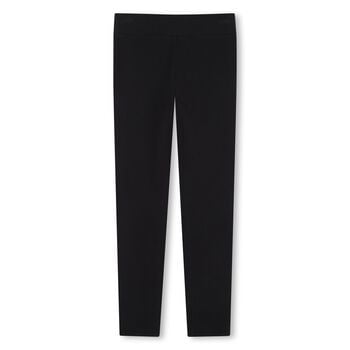 Girls Black Logo Leggings