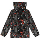 Boys Black Logo Hooded Top, 1, hi-res