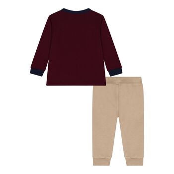 Baby Boys Red & Beige Tracksuit