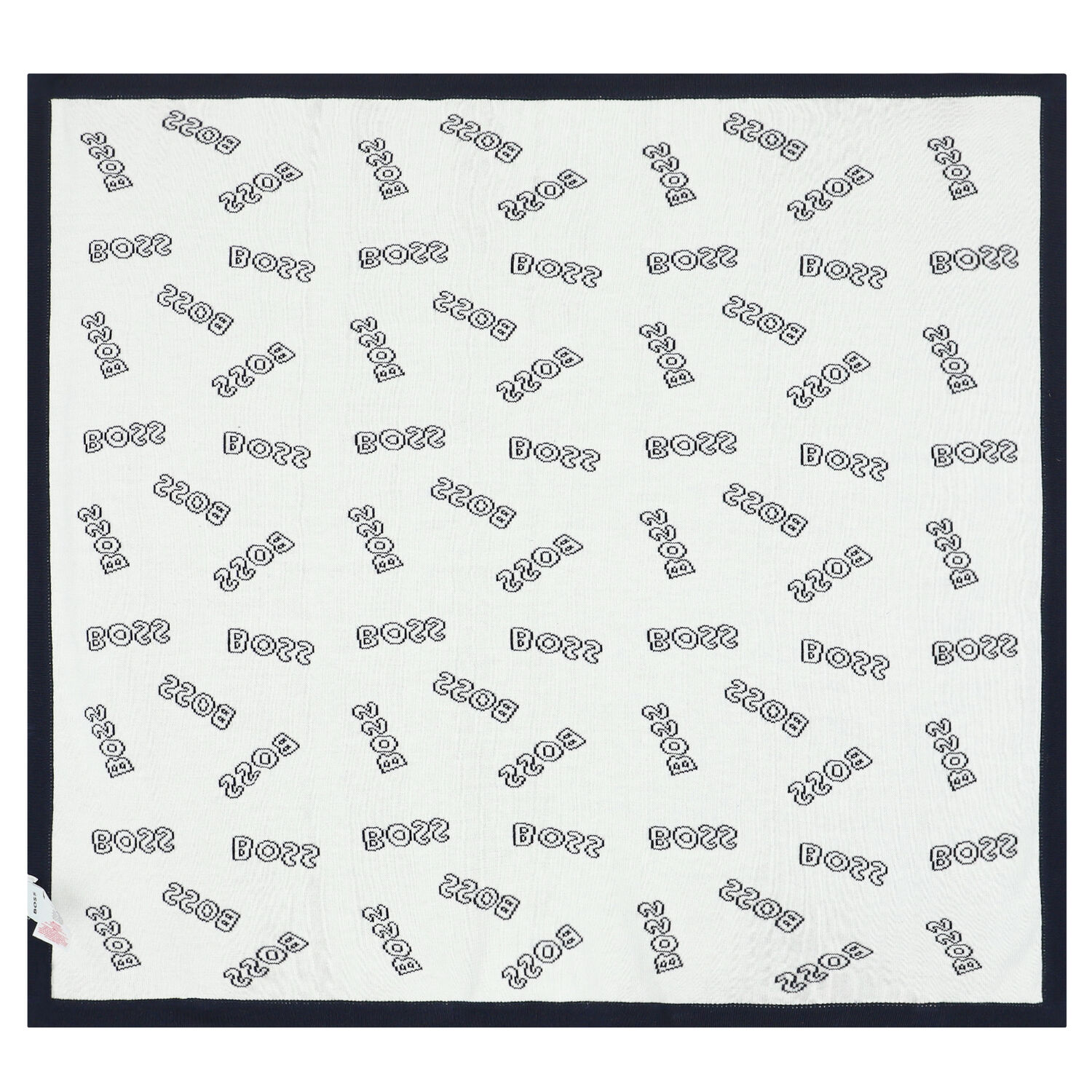 Baby Boys Navy Logo Blanket, 3, hi-res