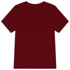 Boys Burgundy Teddy Bear Logo T-Shirt, 3, hi-res