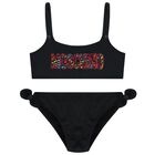 Girls Black Logo Bikini, 1, hi-res