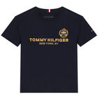 Boys Navy Blue Logo T-Shirt, 1, hi-res