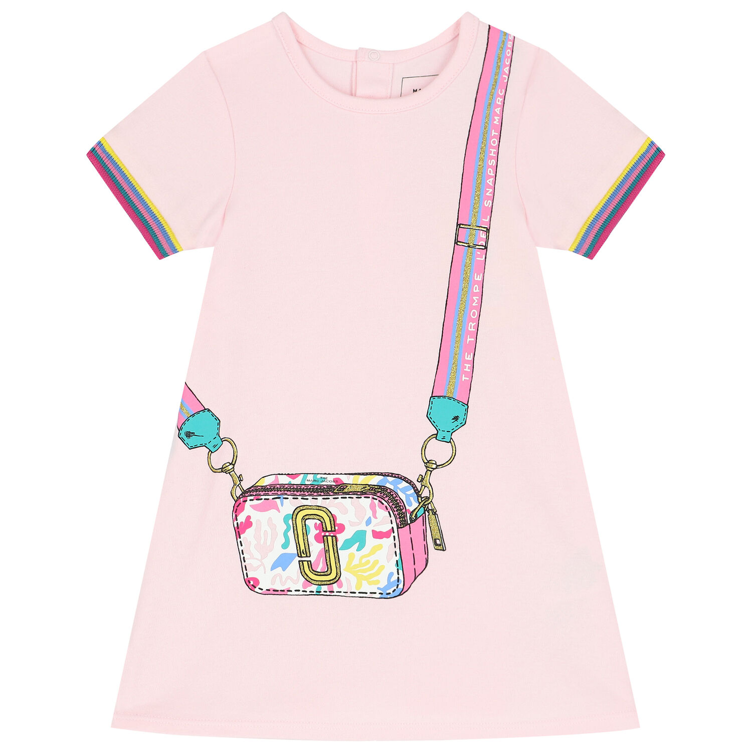 Younger Girls Pink Bag Dress, 2, hi-res