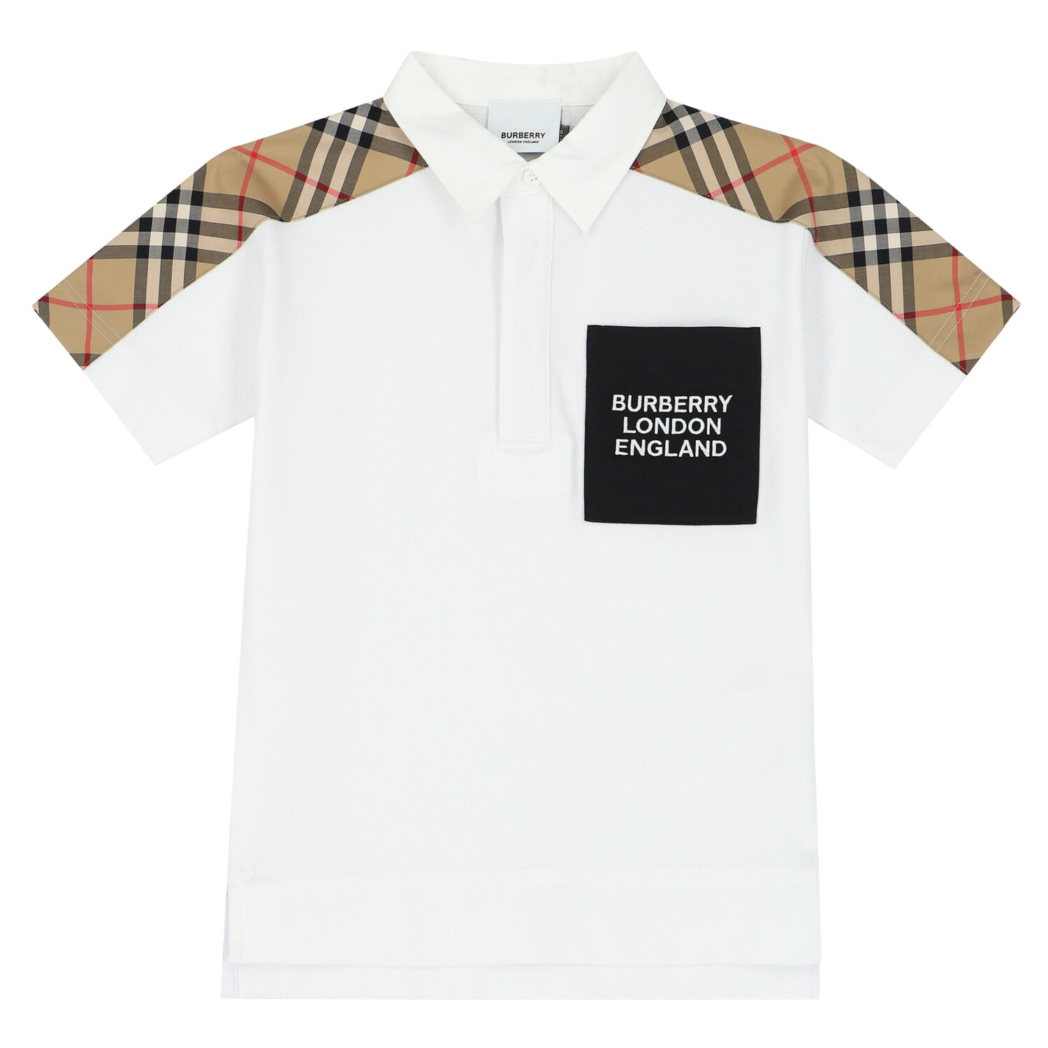 Burberry Boys White Logo Polo Shirt Junior Couture UK