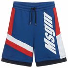 Boys Blue Logo Shorts, 2, hi-res
