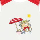Baby Girls White & Red Swimsuit Set with Hat, 1, hi-res
