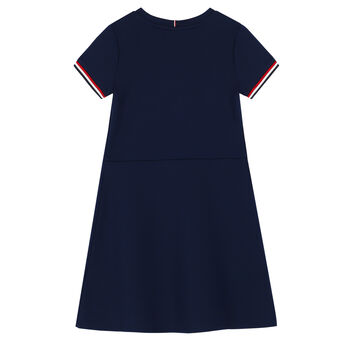 Girls Navy Logo Dress