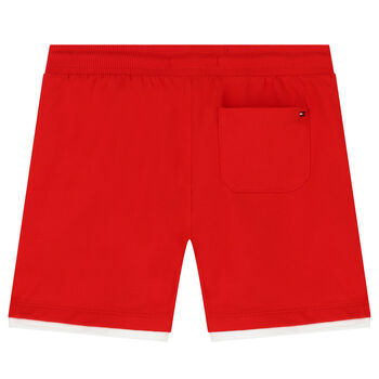 Boys Red Logo Shorts