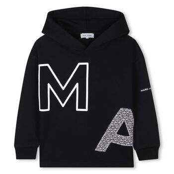 Boys Black Hooded Top