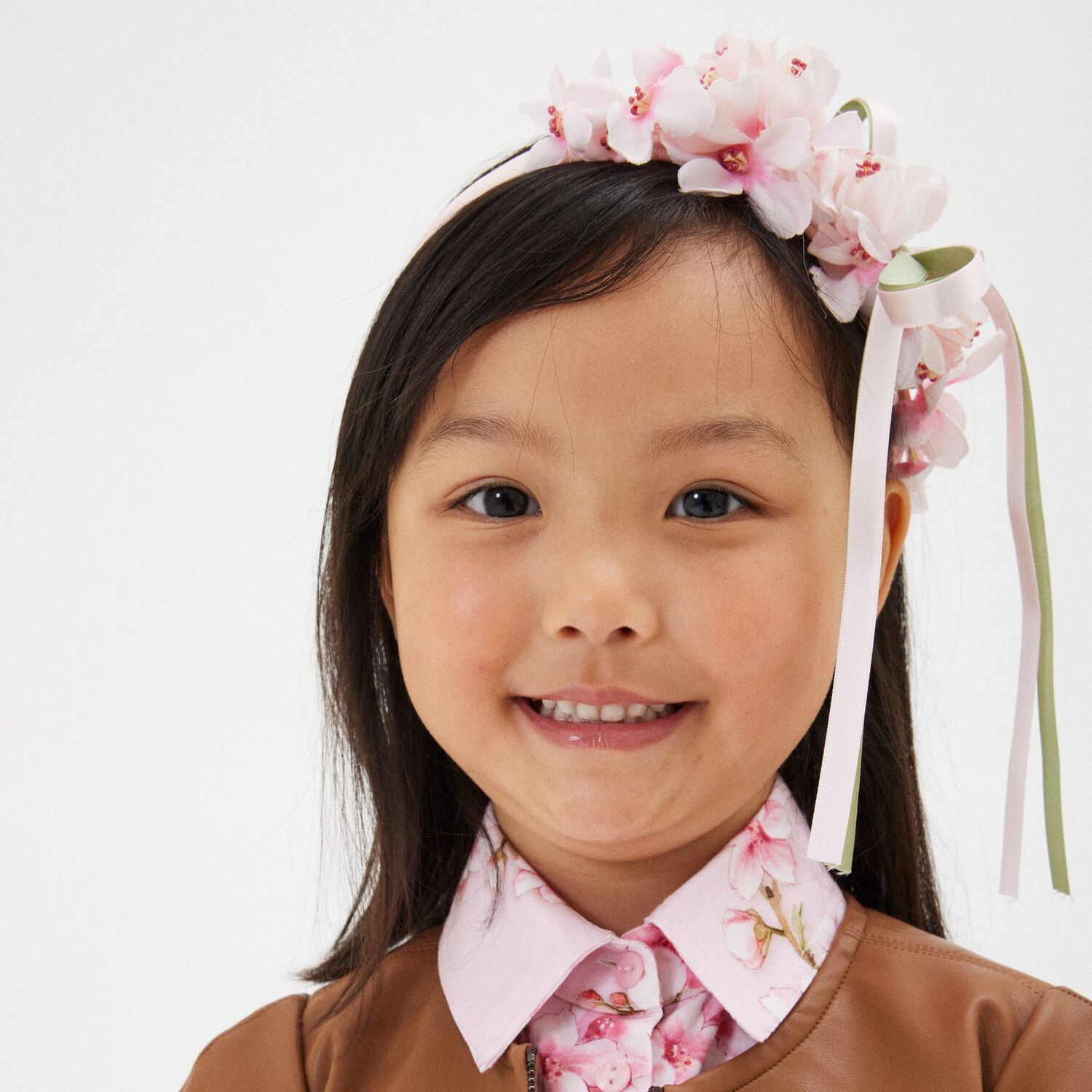 Girls Pink Cherry Blossom Headband, 1, hi-res