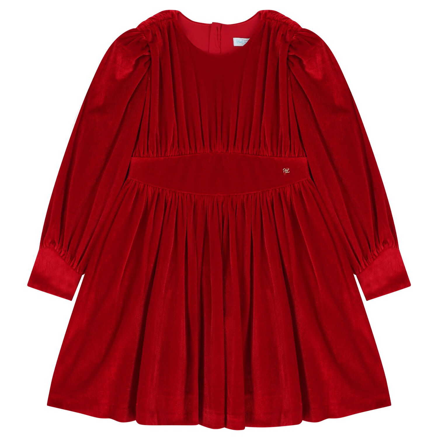 Girls Red Long Sleeve Dress, 1, hi-res