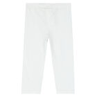 Girls White Leggings, 3, hi-res