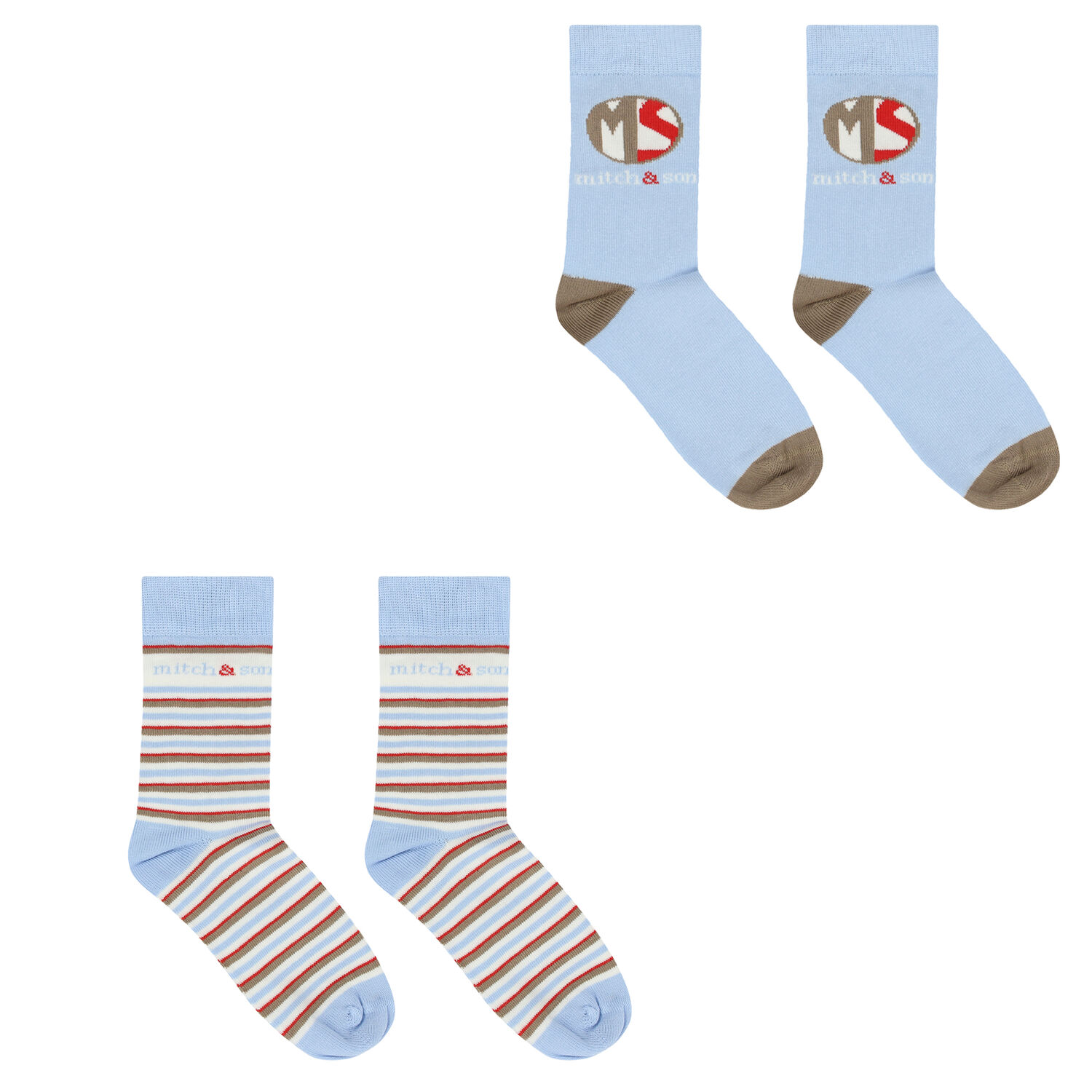 Boys Blue Striped Socks, 1, hi-res