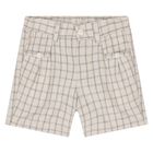 Younger Boys White & Beige Shorts Set, 1, hi-res