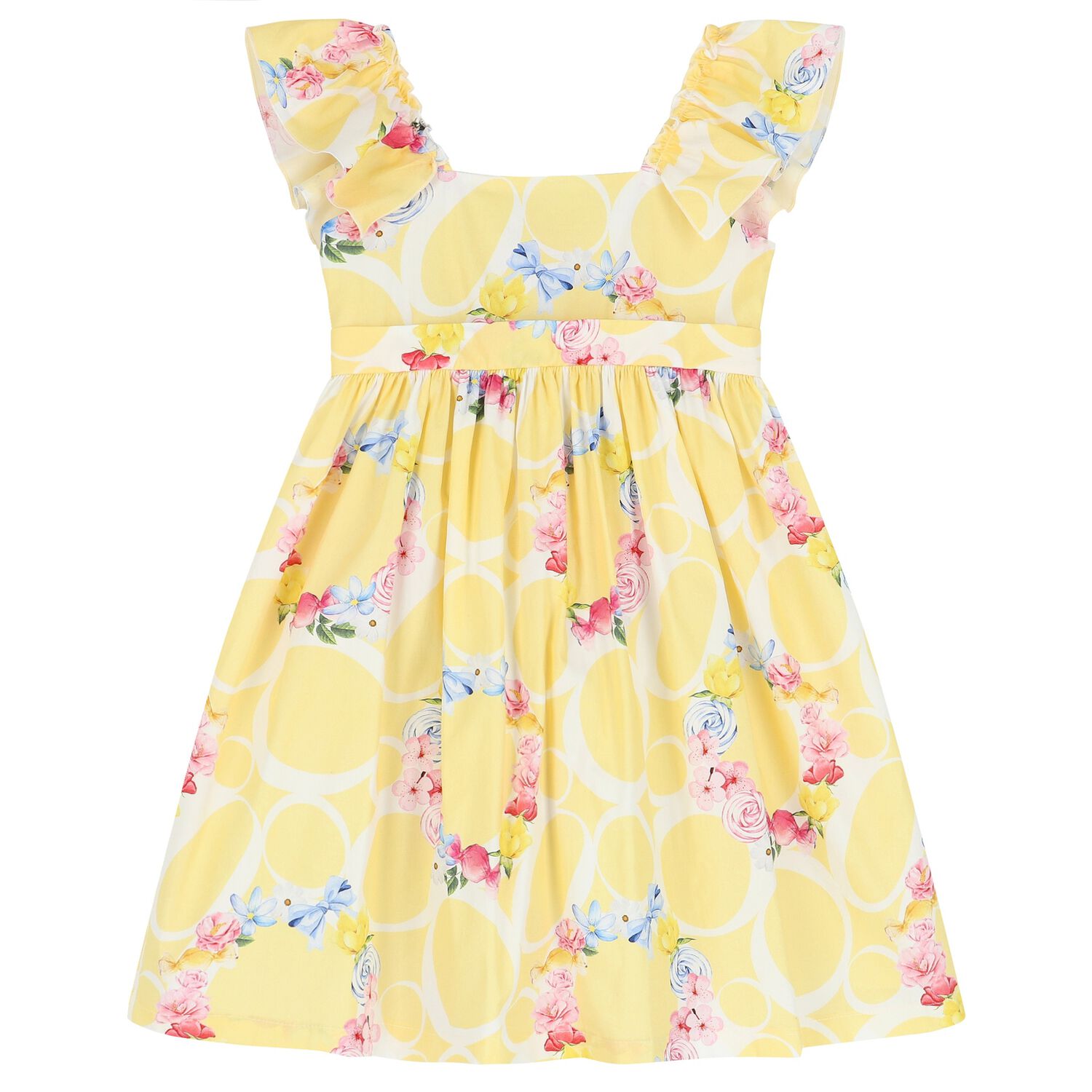 Girls Yellow Floral Dress, 1, hi-res image number null