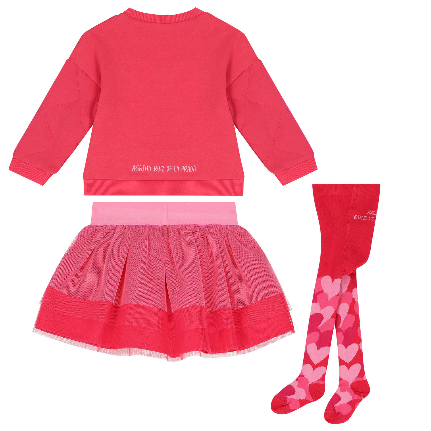 Girls Pink Hearts Skirt Set, 1, hi-res