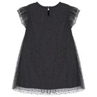 Girls Grey Dots Tulle Dress, 1, hi-res