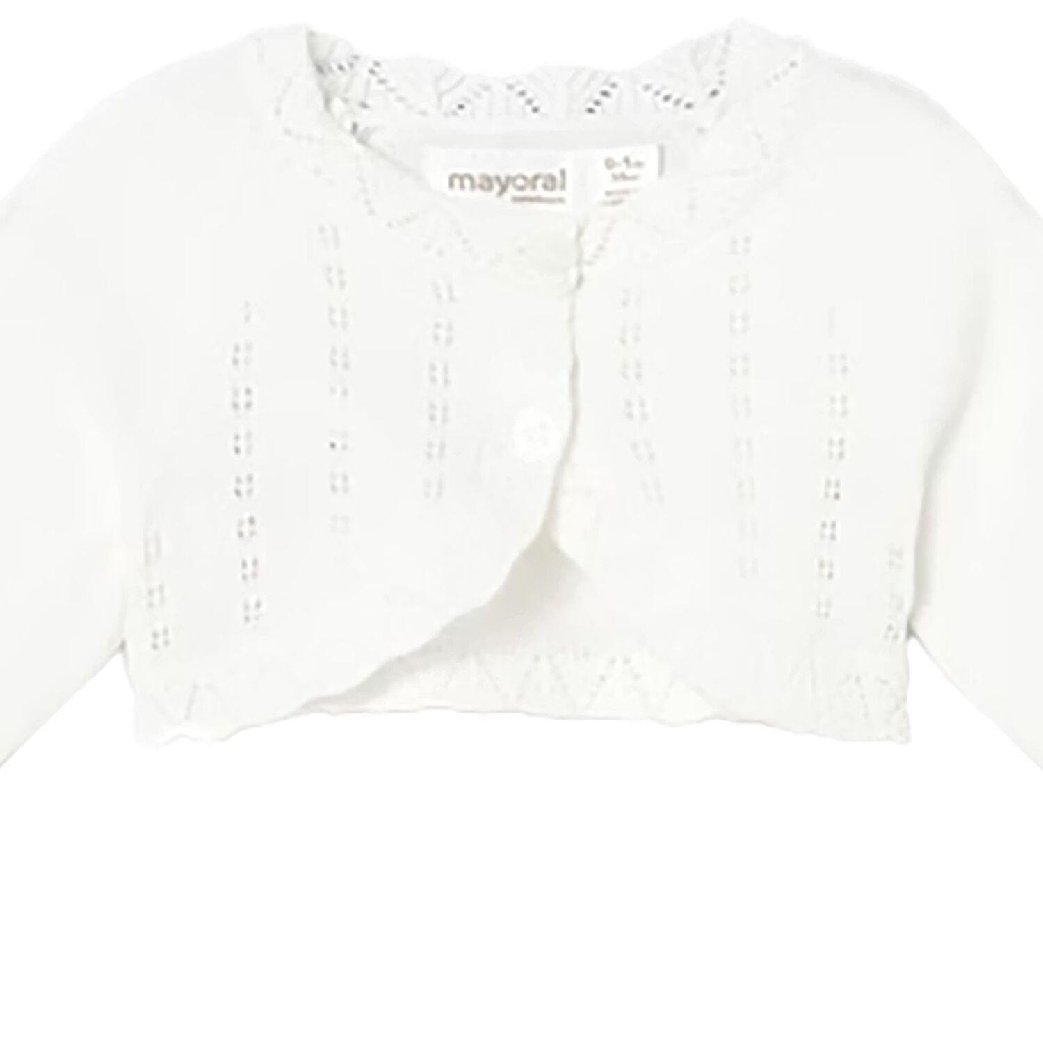 Baby Girls Ivory Knitted Cardigan, 2, hi-res