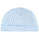 Baby Boys Blue Gingham Cotton Babygrow Set, 1, hi-res