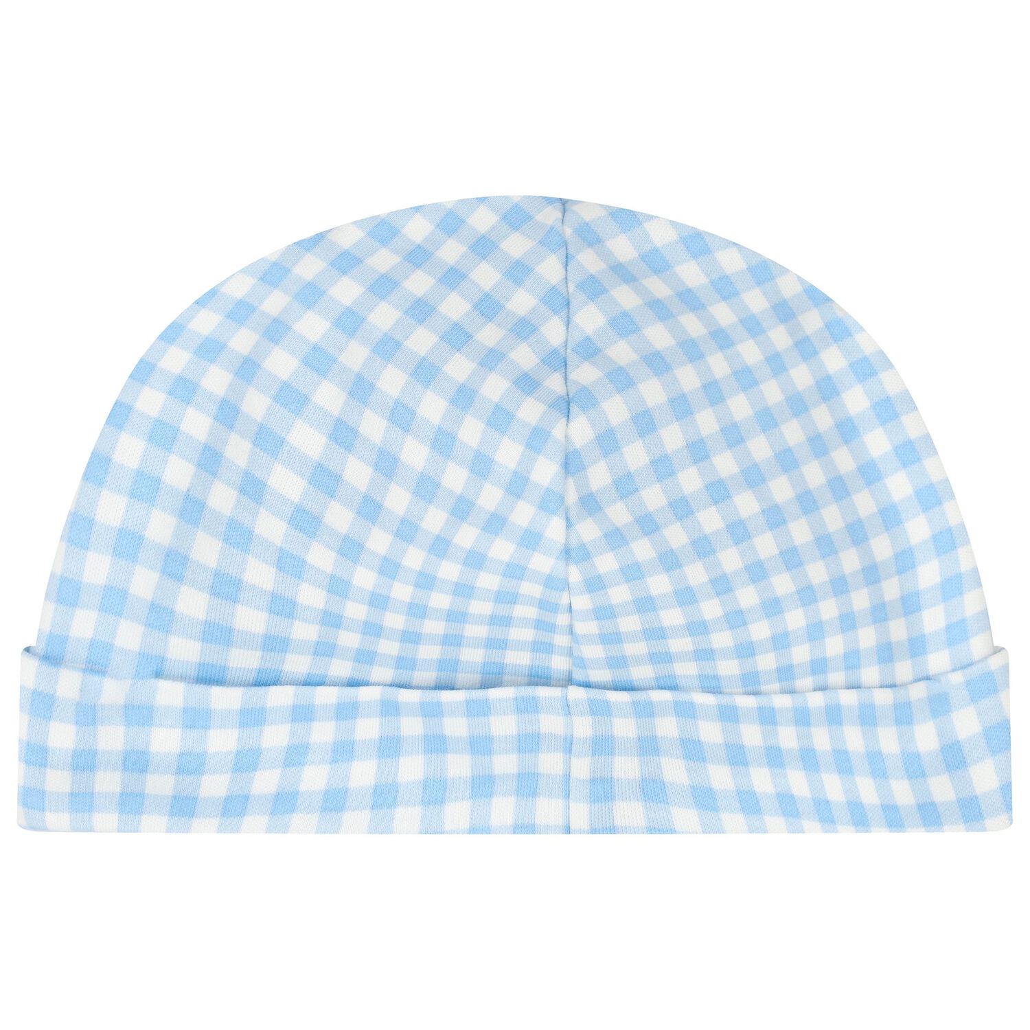 Baby Boys Blue Gingham Cotton Babygrow Set, 1, hi-res